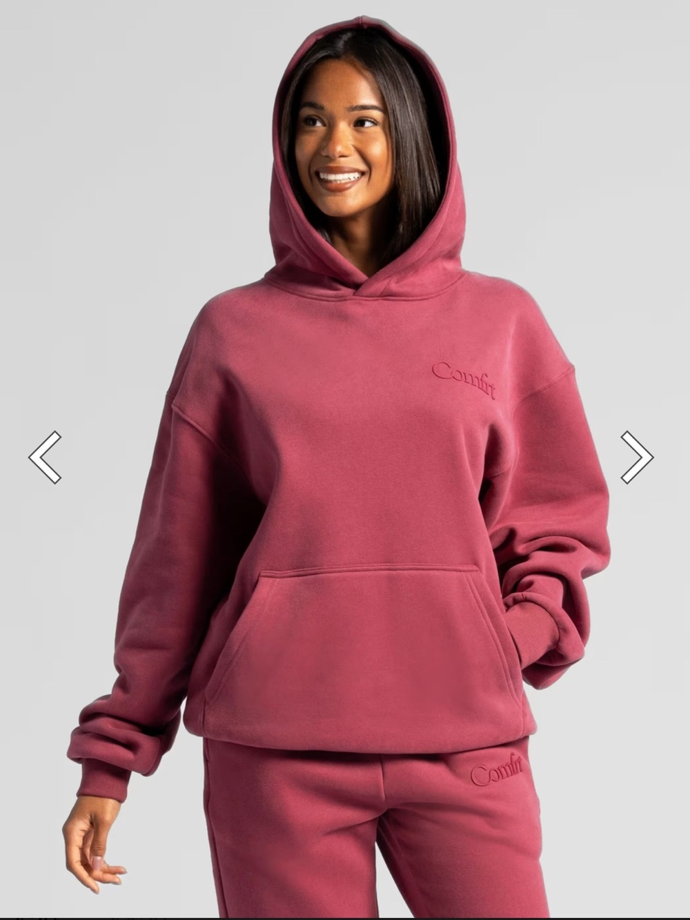 Comfrt Minimalist Hoodie & Sweatpants - Berry